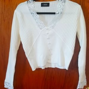 Cider White Lace Sweater Size XL